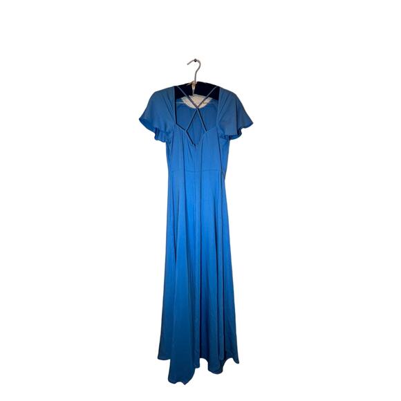 Reiss Blue Eleni viscose crepe midi dress size XS /2 - Picture 5 of 11